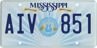 MS license plate AIV851