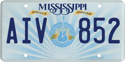 MS license plate AIV852