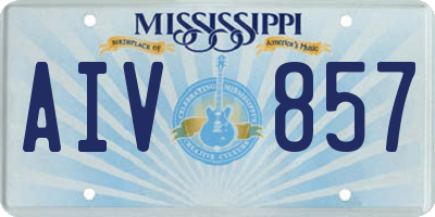 MS license plate AIV857
