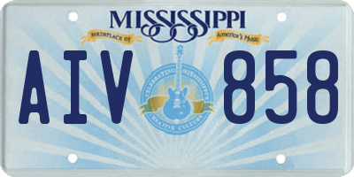 MS license plate AIV858