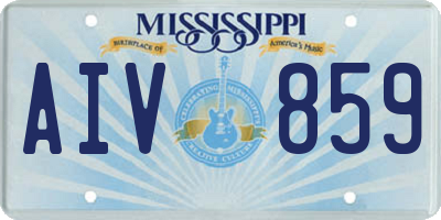 MS license plate AIV859