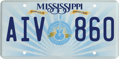 MS license plate AIV860