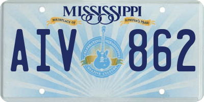 MS license plate AIV862