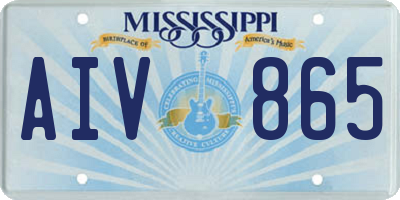 MS license plate AIV865