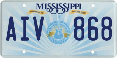 MS license plate AIV868