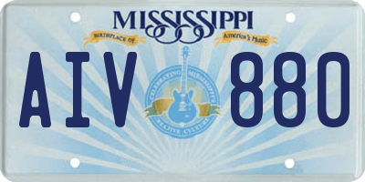 MS license plate AIV880