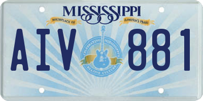 MS license plate AIV881