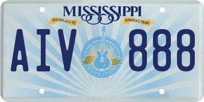 MS license plate AIV888