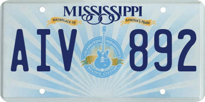 MS license plate AIV892