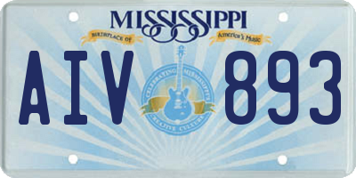 MS license plate AIV893