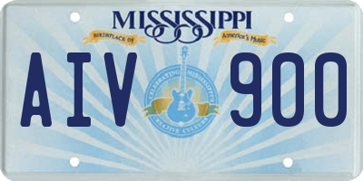MS license plate AIV900
