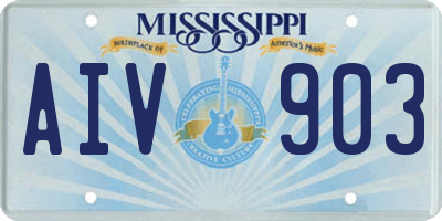 MS license plate AIV903