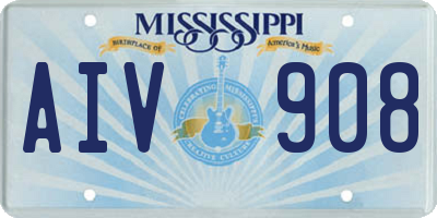 MS license plate AIV908