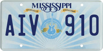 MS license plate AIV910