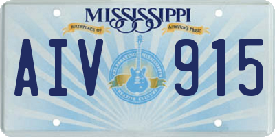 MS license plate AIV915