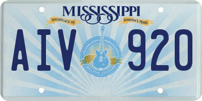 MS license plate AIV920