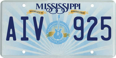 MS license plate AIV925