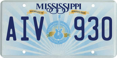 MS license plate AIV930