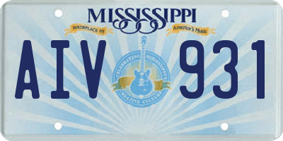 MS license plate AIV931