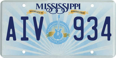 MS license plate AIV934