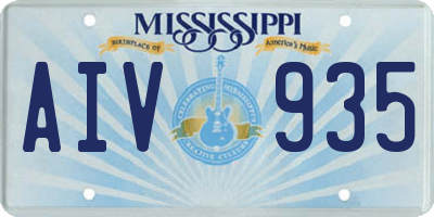 MS license plate AIV935