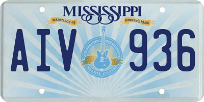 MS license plate AIV936