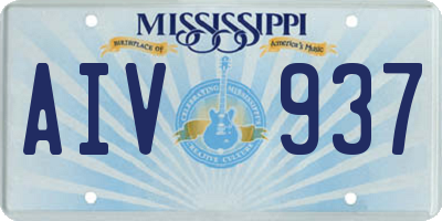 MS license plate AIV937