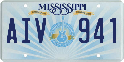 MS license plate AIV941