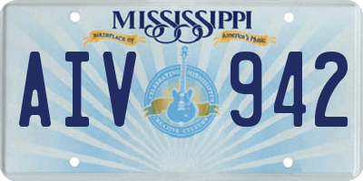 MS license plate AIV942