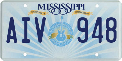 MS license plate AIV948