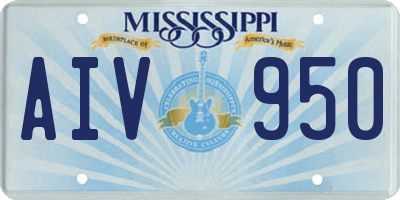MS license plate AIV950