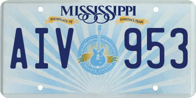 MS license plate AIV953