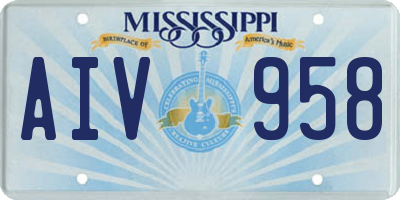 MS license plate AIV958