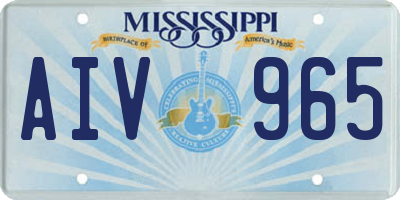 MS license plate AIV965