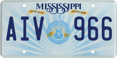 MS license plate AIV966