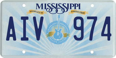 MS license plate AIV974