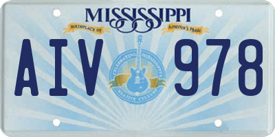 MS license plate AIV978