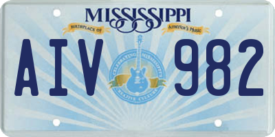 MS license plate AIV982