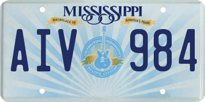 MS license plate AIV984