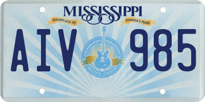 MS license plate AIV985
