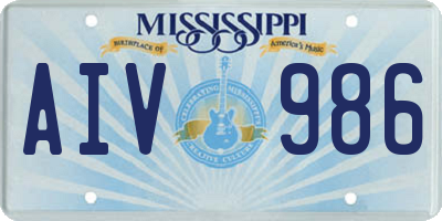 MS license plate AIV986