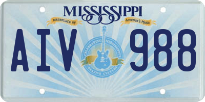 MS license plate AIV988