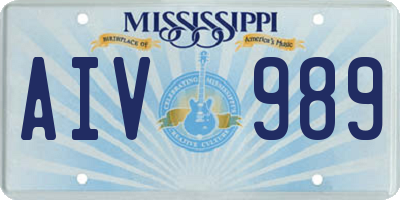 MS license plate AIV989