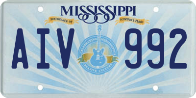 MS license plate AIV992