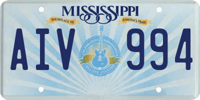 MS license plate AIV994
