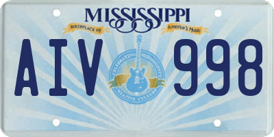 MS license plate AIV998