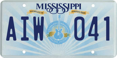 MS license plate AIW041