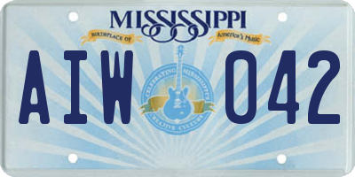 MS license plate AIW042
