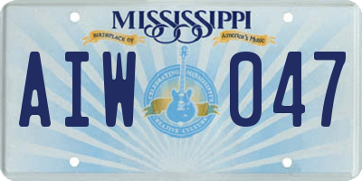 MS license plate AIW047