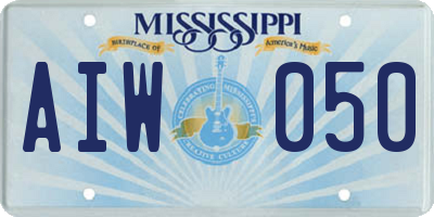 MS license plate AIW050